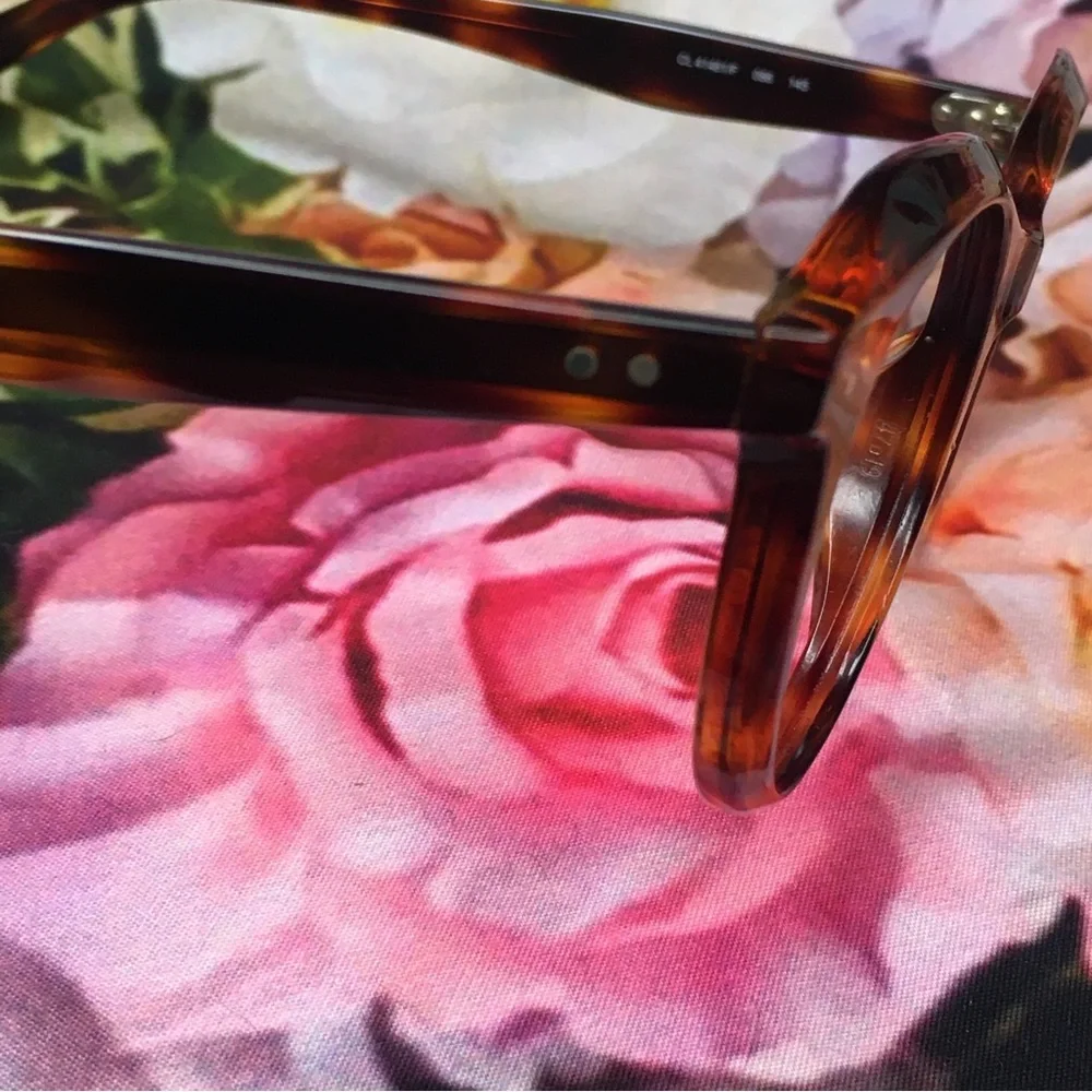 CELINE Two dots round Orange & Black tortoise acetate frames CL41461 F 086 145